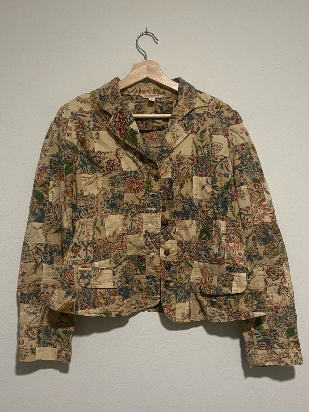 Vintage Polo Multicolor PatchWork Paisley Puff Shoulder Blazer, Size Medium